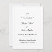 Classic Elegant Calligraphy Monogram Wedding Save The Date (Vorderseite)