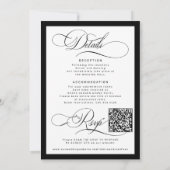 Classic elegant calligraphy QR code wedding Einladung (Rückseite)