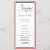Classic Elegant Calligraphy Script Wedding Coral Programm (Vorderseite)