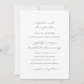 Classic Elegant Calligraphy Traditional Wedding Einladung (Vorderseite)