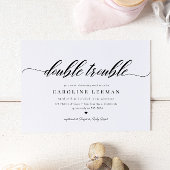 Classic Elegant Calligraphy Twin Baby Shower Einladung