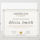 Classic Elegant Certificate of Achievement Design (Vorne/Hinten)