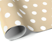 Classic Elegant Christmas Gold White Polka Dots Geschenkpapier (Rolleneckpunkt)