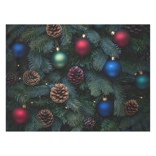Classic Elegant Christmas Tree Ornaments Tischdecke (Vorderseite (Horizontal))