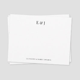 Classic Elegant Couple Initials Personalisiert Mitteilungskarte