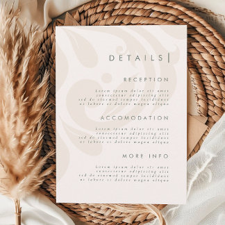 Classic Elegant Cream Sage Damask Wedding Details Begleitkarte