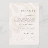 Classic Elegant Cream Sage Damask Wedding Details Begleitkarte (Vorderseite)
