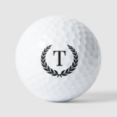 Classic Elegant Custom Initial Laurel Monogram Golfball (Vorderseite)