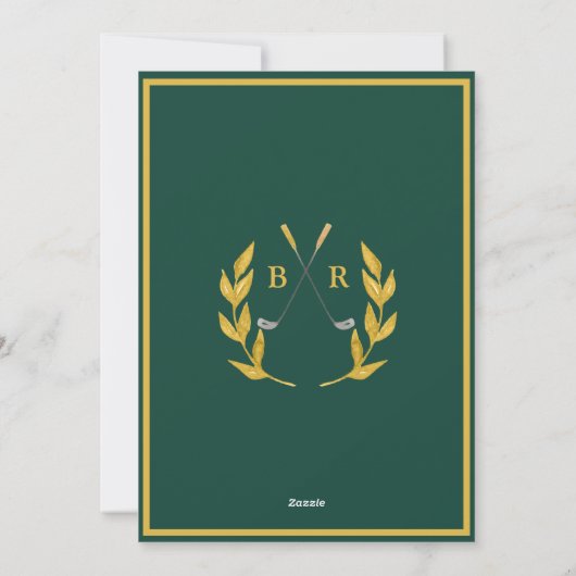 Classic Elegant Custom Monogram Golf Theme  Einladung (Rückseite)