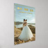 Classic Elegant Custom Wedding Foto Date Names Foliendrucke (Ablage )