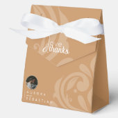 Classic Elegant Damask Ochre Wedding Geschenkschachtel (Vorderseite)