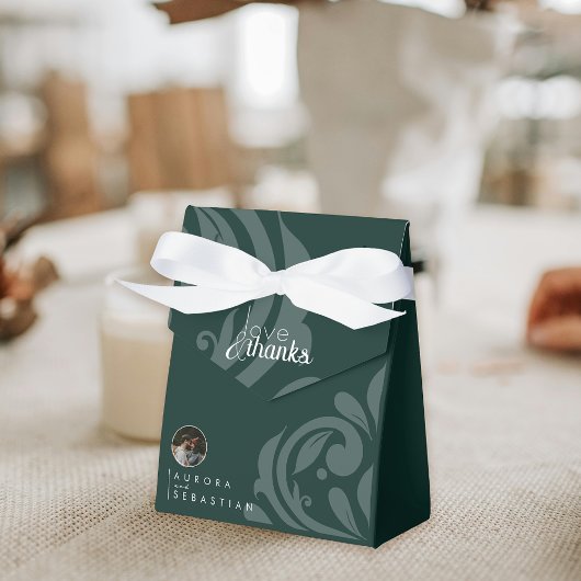 Classic Elegant Damask Phthalo Green Wedding Geschenkschachtel