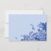 Classic Elegant Dusty Blue Blume Chinoiserie UAWG RSVP Karte (Rückseite)