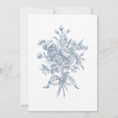 Classic Elegant Dusty Blue Floral Frame Wedding Einladung (Rückseite)