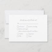 Classic Elegant Dusty Blue Script UAWG RSVP Karte (Rückseite)