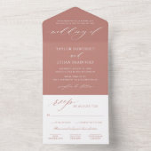 Classic Elegant Dusty Pink Wedding All In One Einladung (Innen Boden)