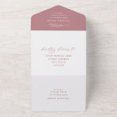 Classic Elegant Dusty Rose Wedding All In One Einladung (Außenbereich)