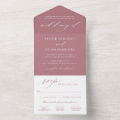 Classic Elegant Dusty Rose Wedding All In One Einladung (Innen Boden)