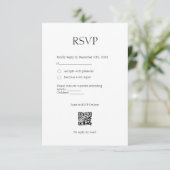 Classic Elegant Einfach Modernes Minimalistisch RSVP Karte (Stehend Vorderseite)