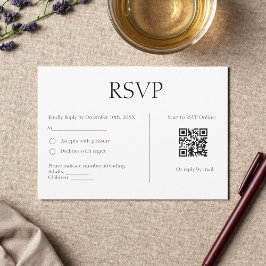 Classic Elegant Einfach Modernes Minimalistisch RSVP Karte