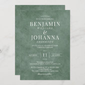 Classic Elegant Eucalyptus Green Wedding Einladung (Vorne/Hinten)