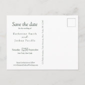 Classic Elegant Eukalyptus Wedding Save the Date Ankündigungspostkarte (Rückseite)
