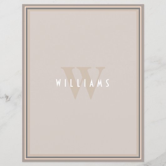 Classic Elegant Family Monogram Notepad (Vorderseite)