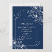 Classic Elegant Festliches Abendessen in blauer Pr Einladung (Vorderseite)