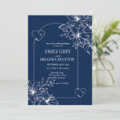 Classic Elegant Festliches Abendessen in blauer Pr Einladung (Stehend Vorderseite)