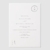 Classic Elegant Floral Monogram Wedding Pergament Einladungen (Vorderseite)