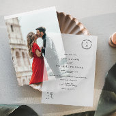 Classic Elegant Floral Monogram Wedding Pergament Einladungen