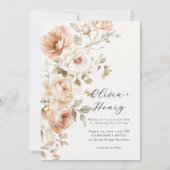 Classic Elegant Floral Wedding Invitation Einladung (Vorderseite)