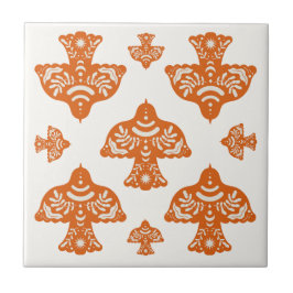 Classic elegant folk art birds Italian  Fliese