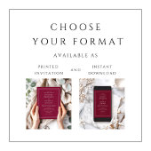 Classic Elegant Formal Burgundy Red Wedding Einladung