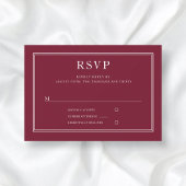 Classic Elegant Formal Burgundy Red Wedding RSVP