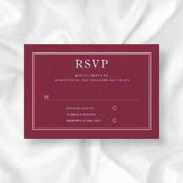 Classic Elegant Formal Burgundy Red Wedding RSVP