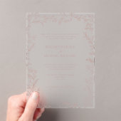 Classic Elegant Formal Dusty Rose Leafy Wedding Acryleinladungen (Insitu (Handheld))