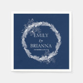 Classic Elegant Formal Navy Blue Name Napkins Serviette (Vorderseite)