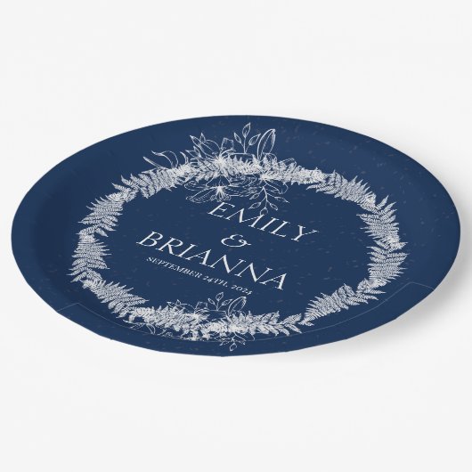 Classic Elegant Formal Navy Blue Name Teller (Schrägansicht)