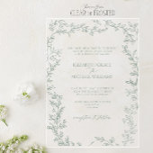 Classic Elegant Formal Sage Green Leafy Wedding Acryleinladungen