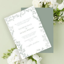 Classic Elegant Formal Sage Green Leafy Wedding