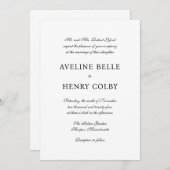 Classic Elegant Formal Wedding Einladung (Vorne/Hinten)