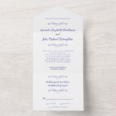 Classic Elegant Formal Wedding Periwinkle Budget All In One Einladung (Innen Boden)
