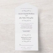 Classic Elegant Formal Weddings Gray White Budget All In One Einladung (Innen Boden)