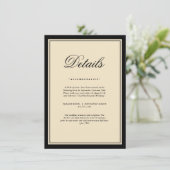 Classic Elegant Frame Wedding Details Enclosure  Begleitkarte (Stehend Vorderseite)