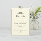 Classic Elegant Frame Wedding Details Enclosure Begleitkarte (Stehend Vorderseite)