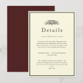 Classic Elegant Frame Wedding Details Enclosure Begleitkarte (Vorne/Hinten)