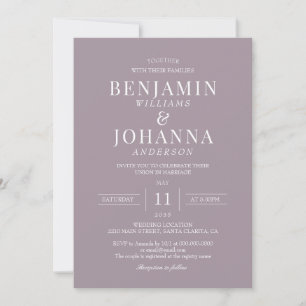 Classic Elegant French Lilac Wedding Einladung