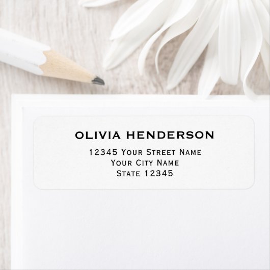 Classic & Elegant geben Black Address Label zurück (Insitu)