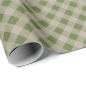 Classic Elegant Gingham Plaid in Sage Green Geschenkpapier (Rolleneckpunkt)